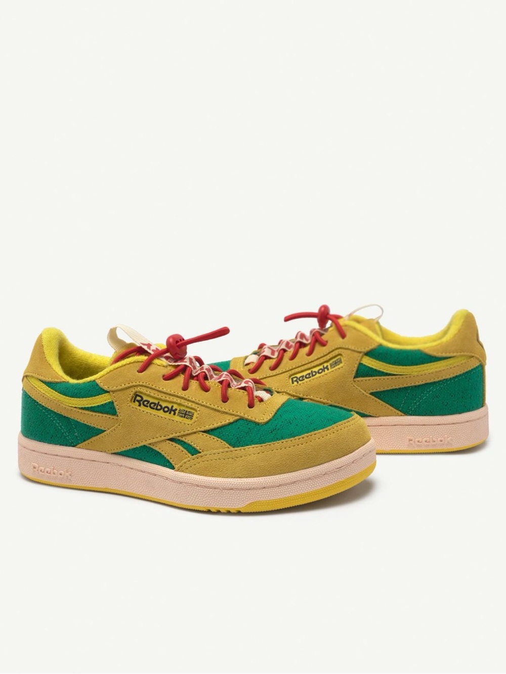 Animals Observatory x Reebok Kids' Suede & Mesh Sneakers in Yellow, Teal & Red